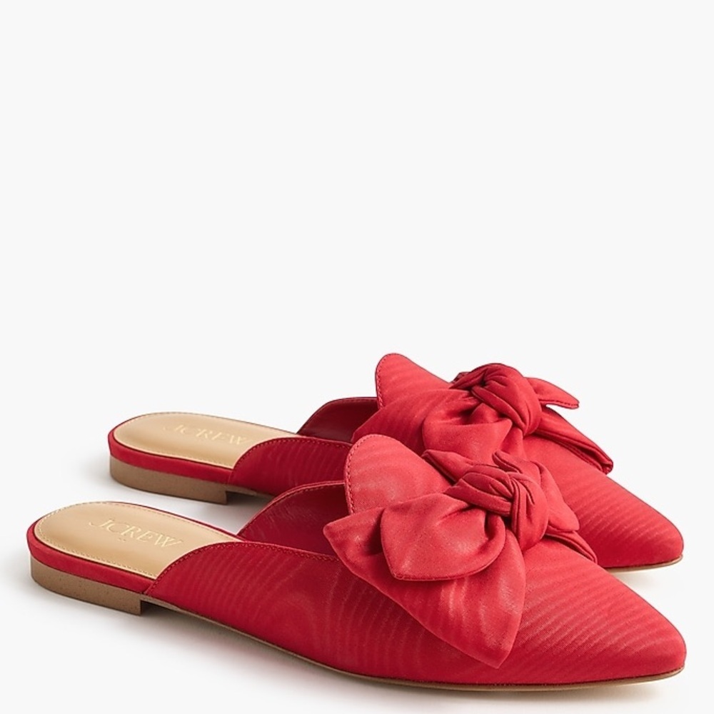 J Crew Pointed-toe bow mule flats CO243